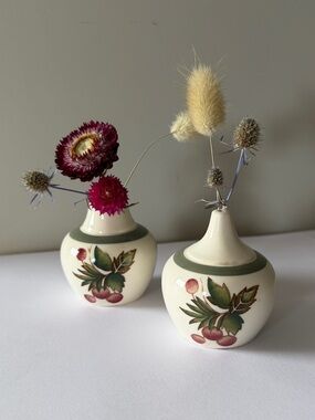Vintage Wedgwood Covent Garden Fruit Motif S/P Shaker Mini Vase England
